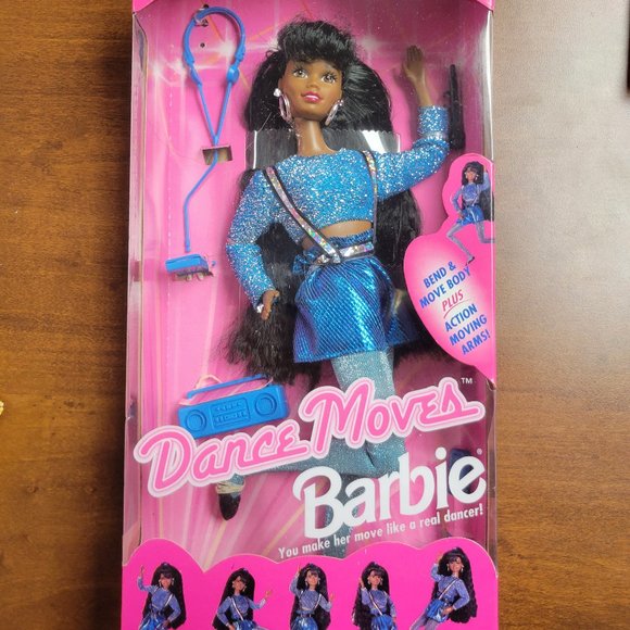 Dance Moves African American Barbie Blue NIB